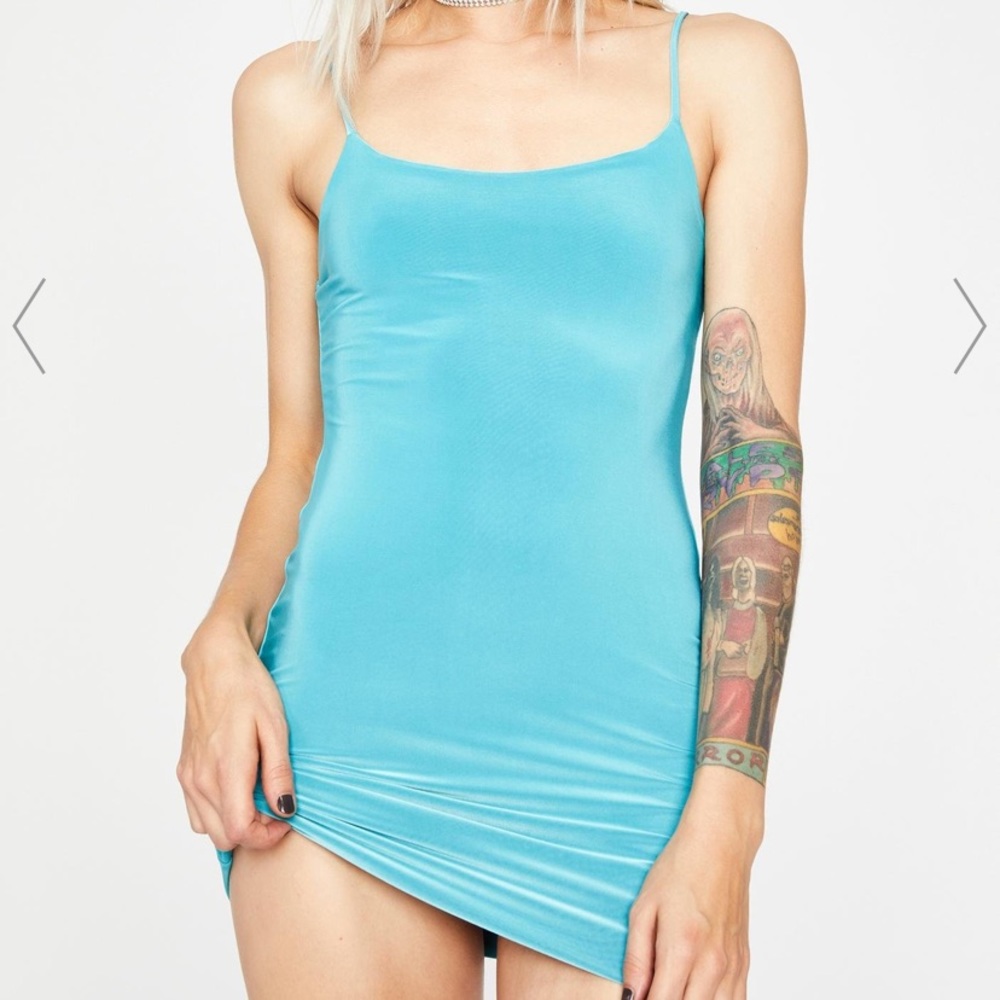 Bodycon teal mini dress